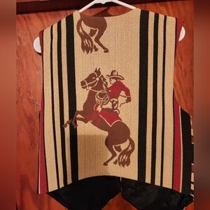 Rare Vintage Sharon Young Western Tapestry Vest- Cowboy